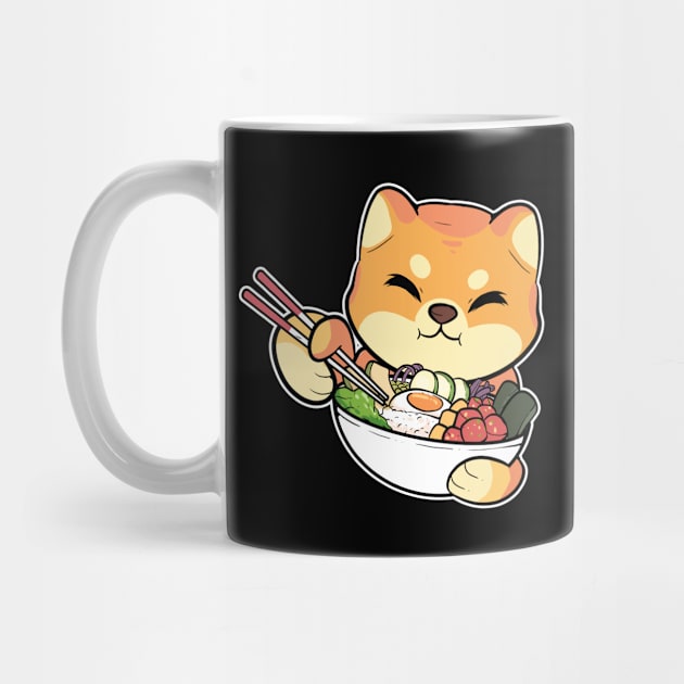 Cute Hawaiian Sushi Poke Bowl Anime Cat Aloha Gift by amango